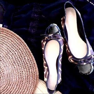 Patent Toe Leopard Print Pony Hair Flats